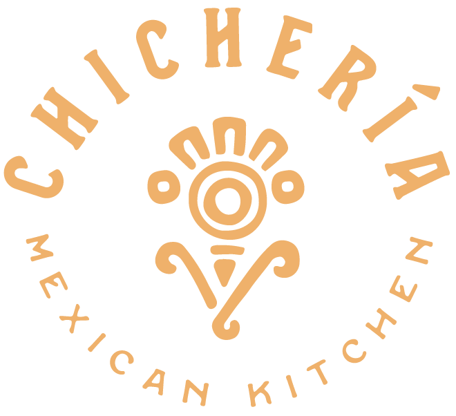 Logo for Chi Chi Rí Mexican Kitchen featuring a stylized chili pepper with abstract decorative elements, and the restaurant's name in circular text.
