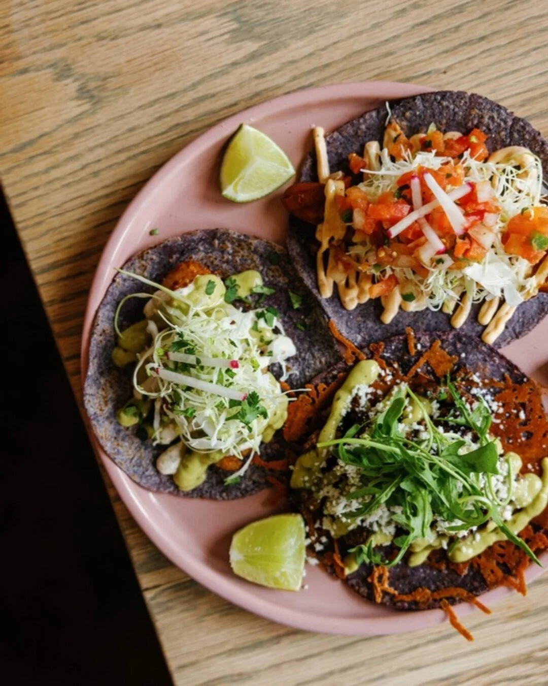 Blue corn tostadas at Amasa Mexican Kitchen