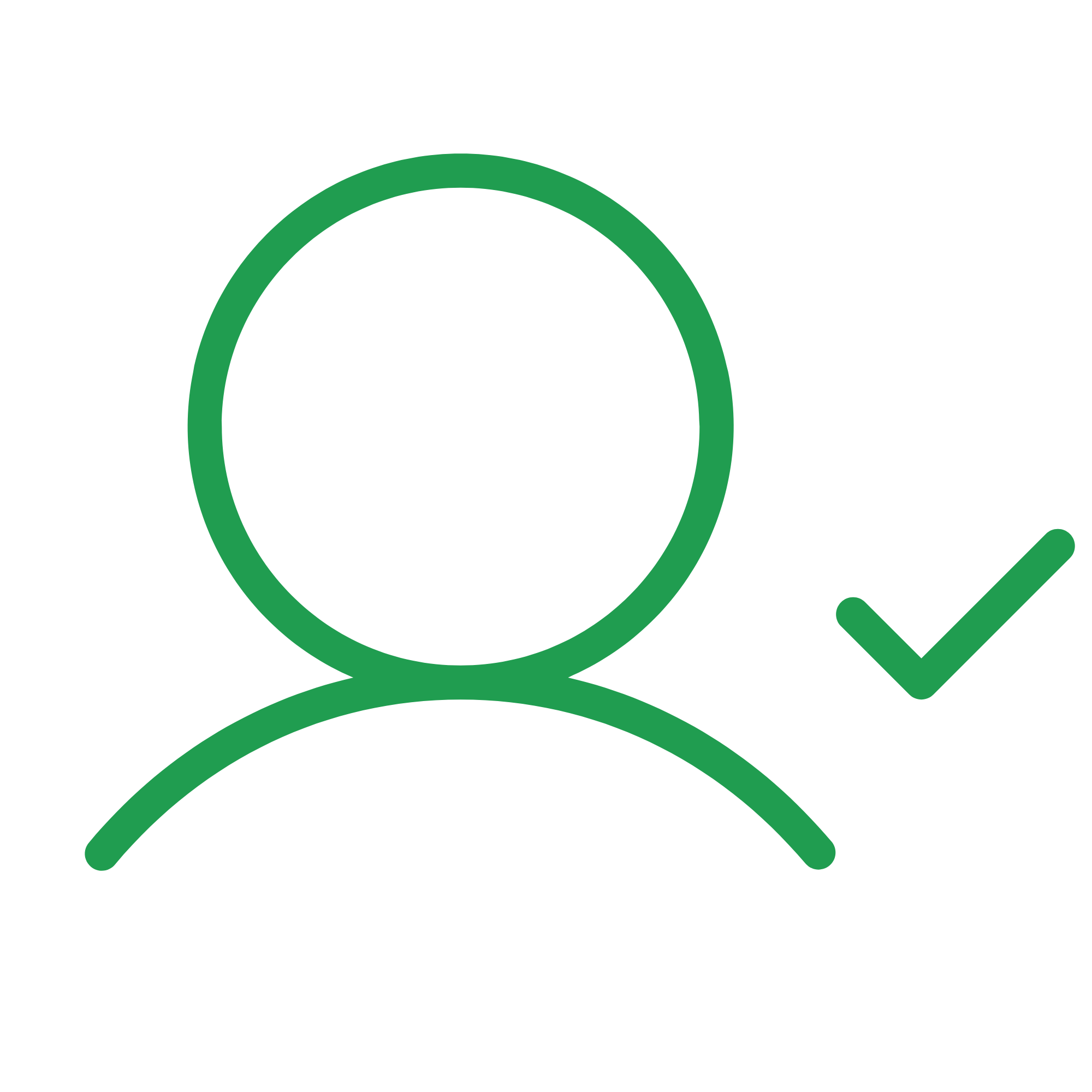 Green letter Q symbol with a check mark inside a circle.
