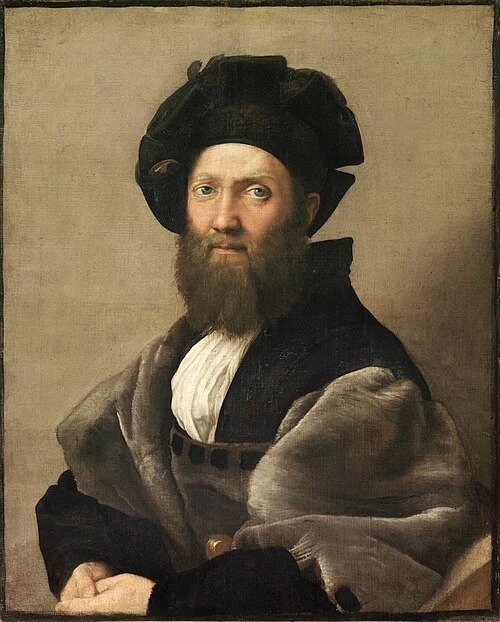 Portret van een man met een herenhoed, een baard en een donzen jas.