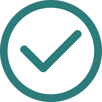 A checkmark inside a circle indicating approval or completion.
