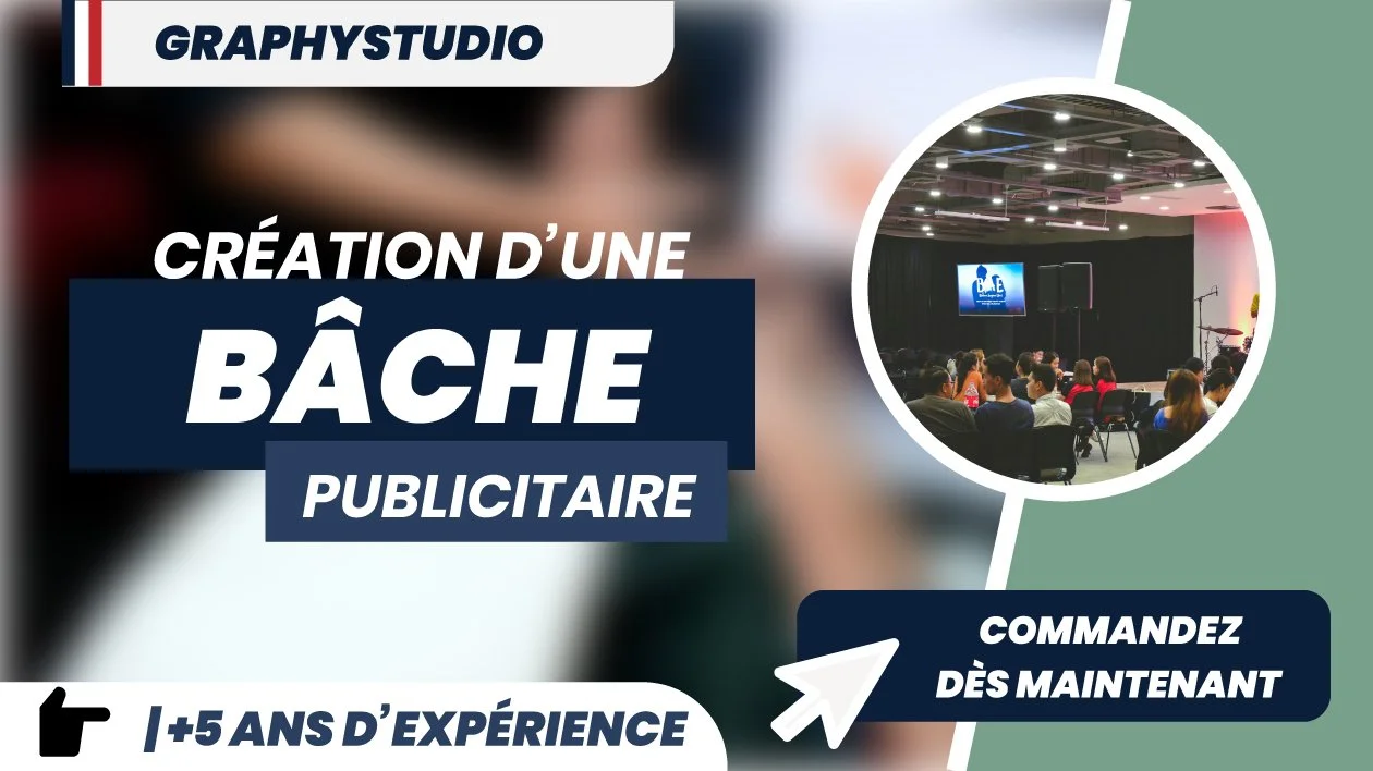 Création de bâches publicitaires professionnelles – jusqu’à 500x250 cm pour commerces et événements