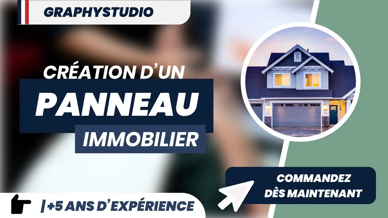 Création de panneau immobilier professionnel prêt à imprimer pour vente ou location.
