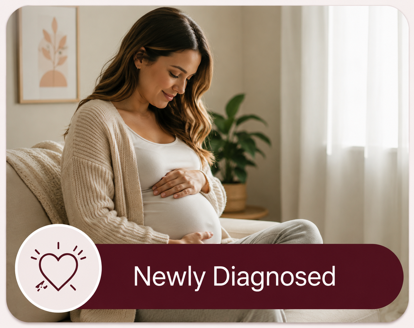 Pregnant mother representing families newly diagnosed with congenital heart disease (CHD)