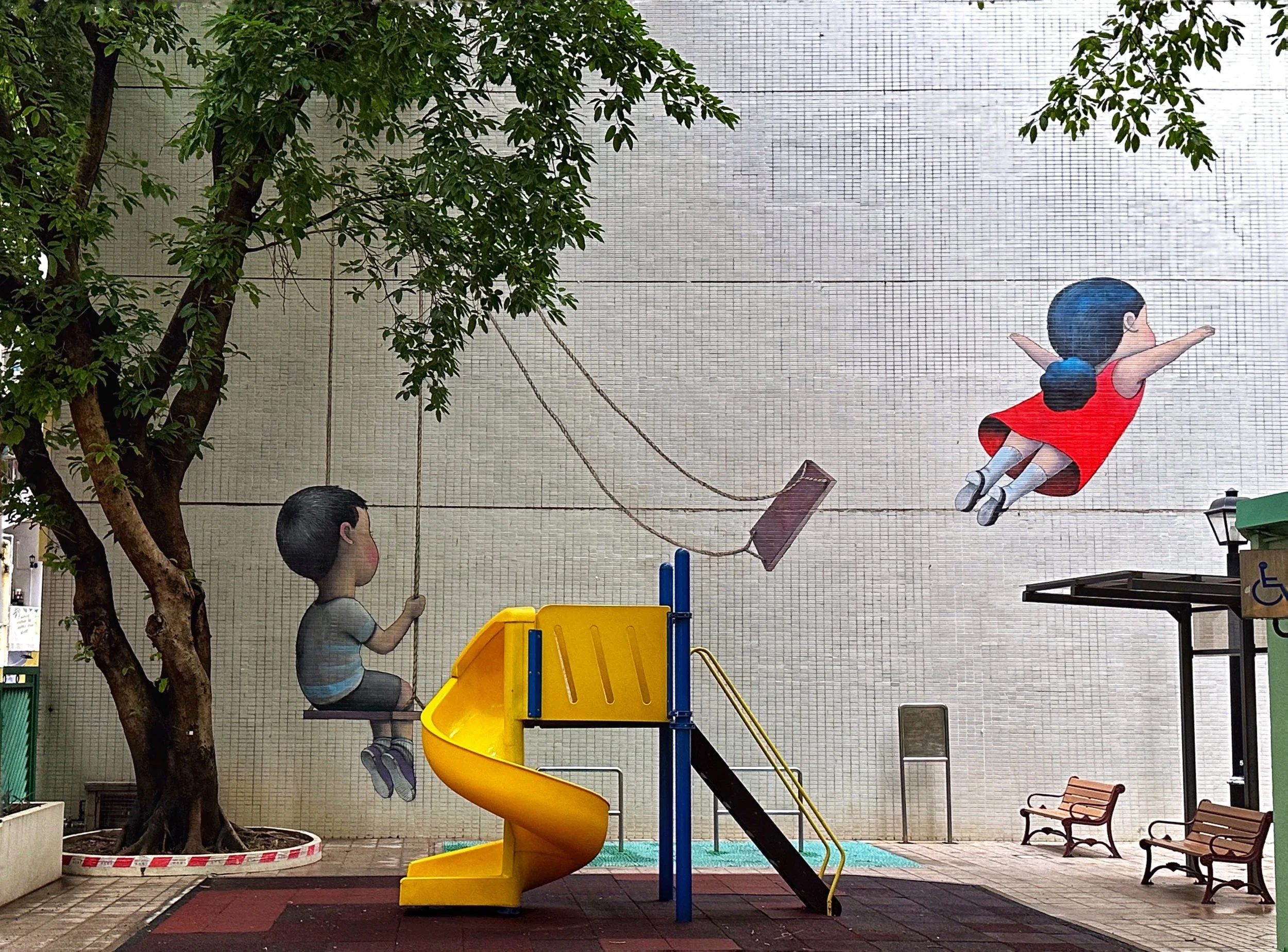 Seth mural at Kau U Fong Children's Playground (meeting point for the tour)
