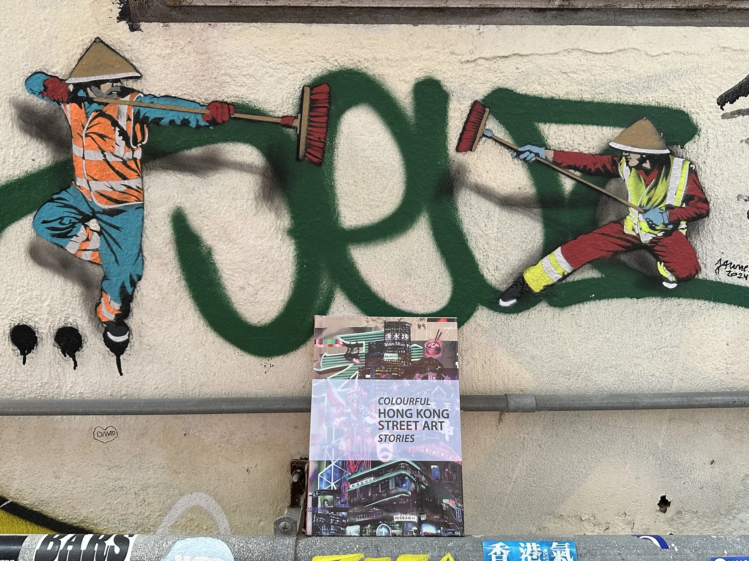 Colourful Hong Kong - Street Art Stories with two of Jaune's 'Mini Dudes'