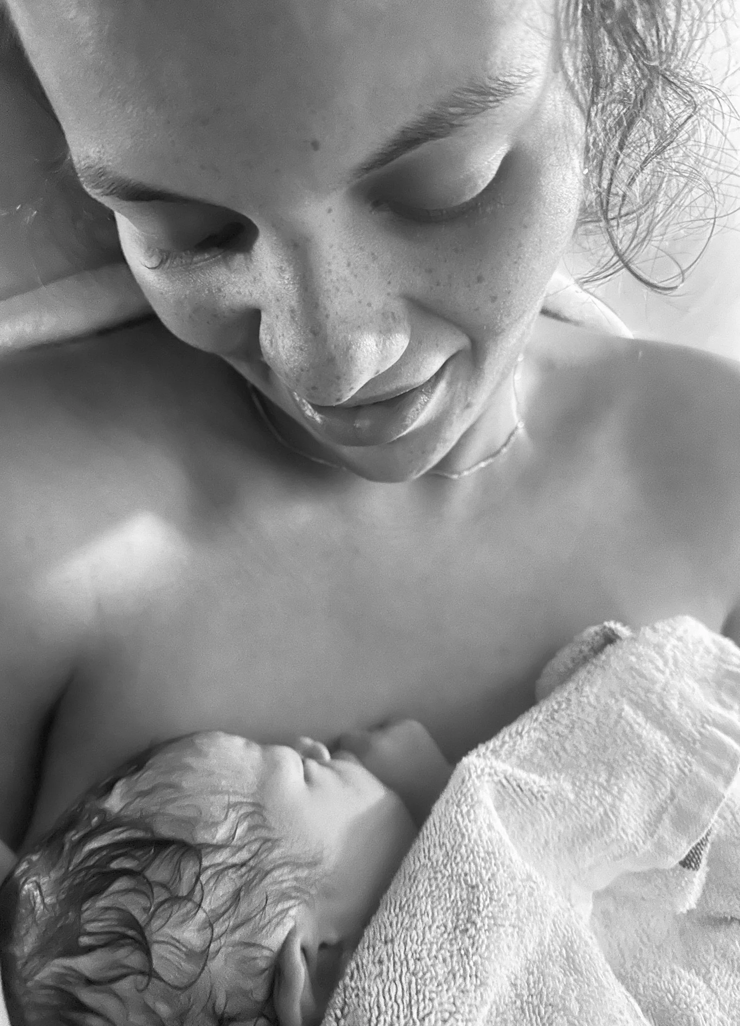 Skin to skin with a baby born in a Birth Centre pool