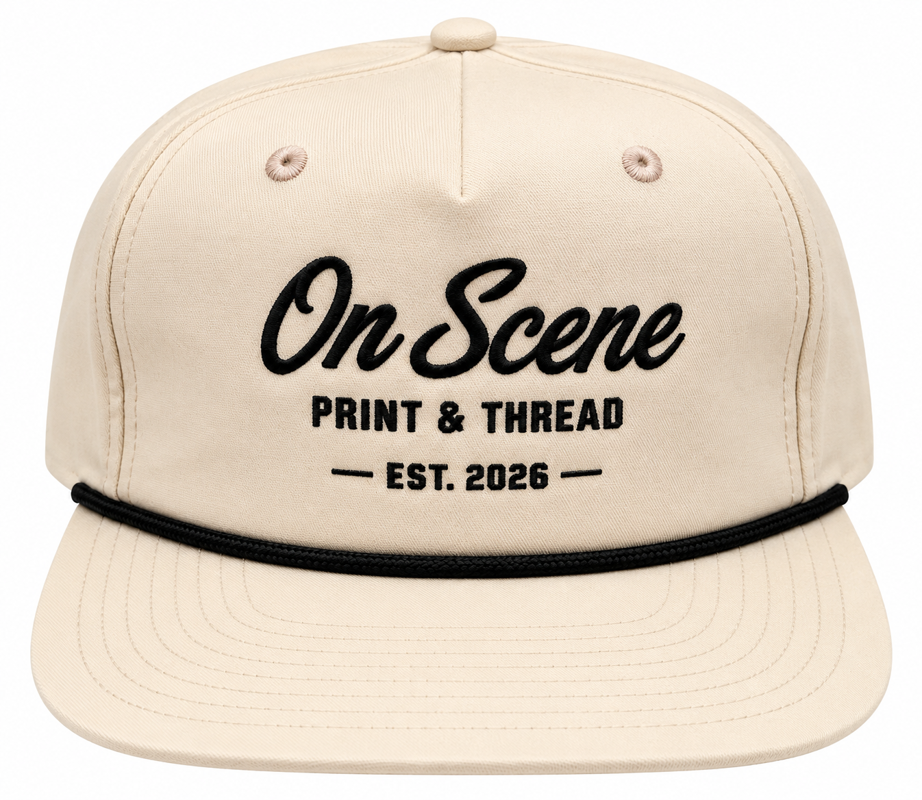 On Scene Rope Hat White Black