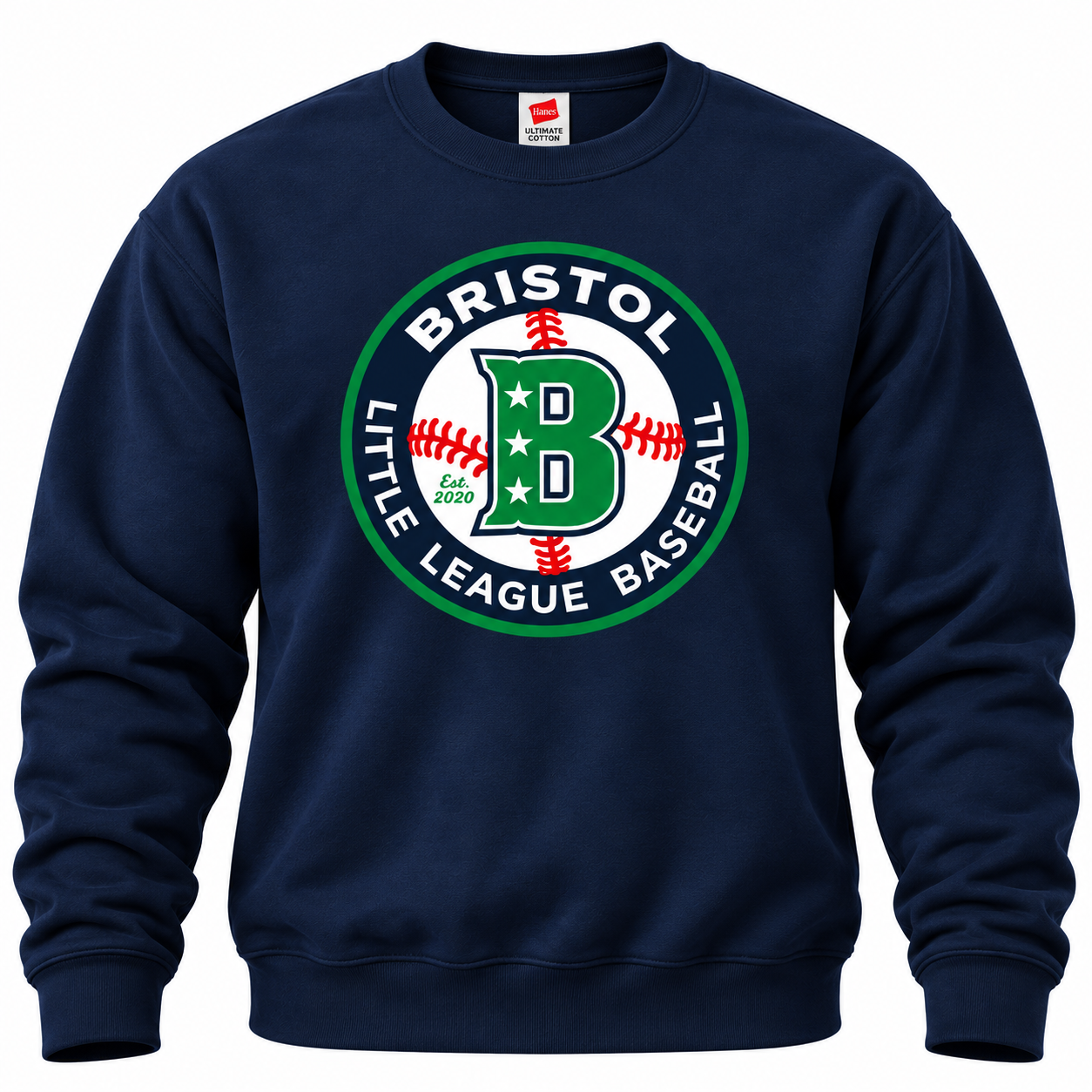 BLL Baseball Logo Crew Neck Sweatshirt Navy Blue