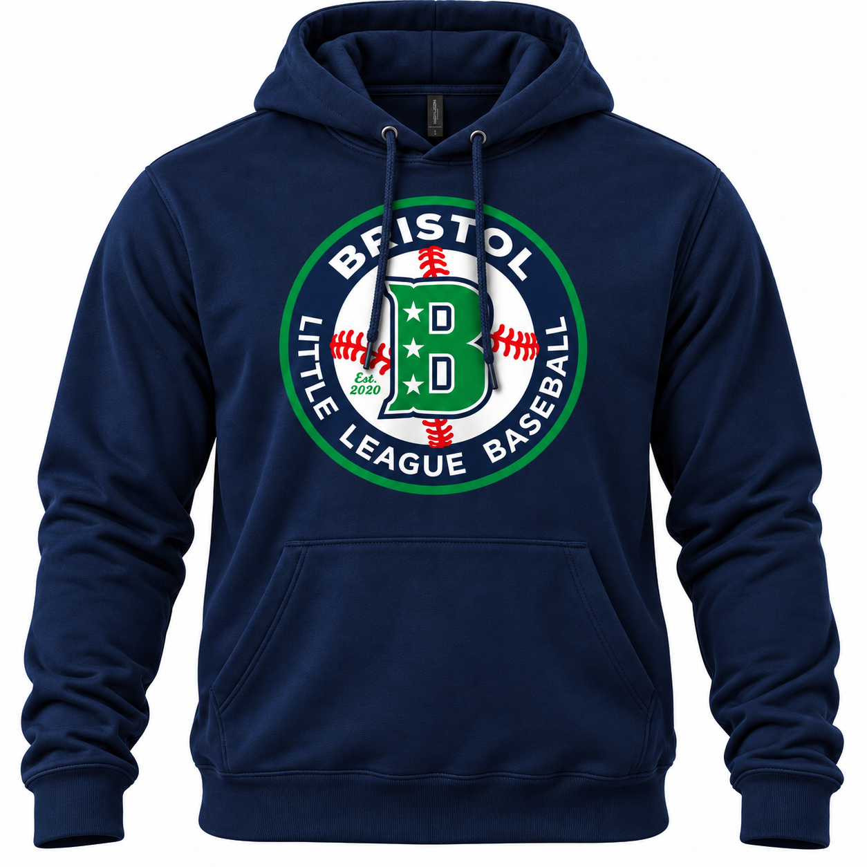 BLL Baseball Logo Hooded Sweatshirt Navy Blue