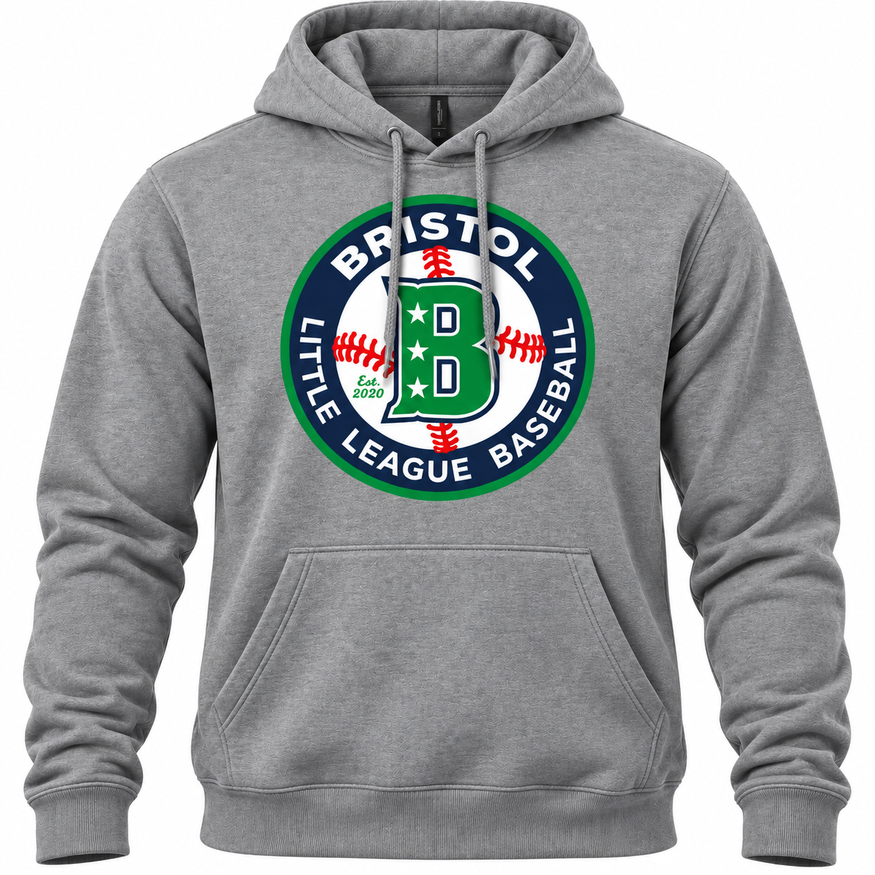 BLL Baseball Logo Hooded Sweatshirt Grey