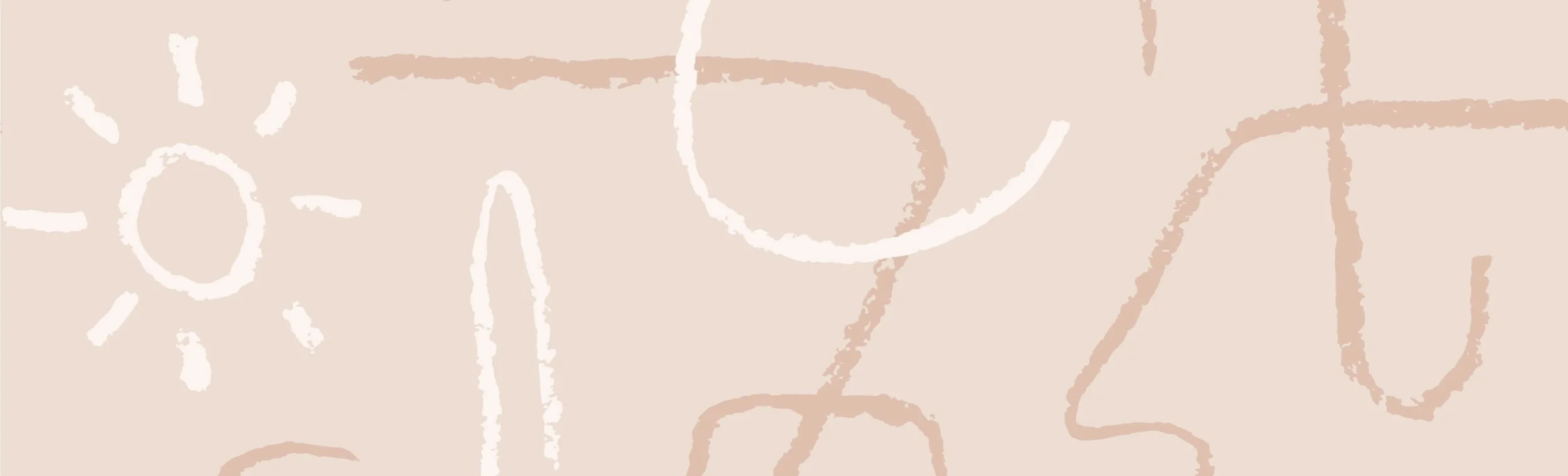 Childrens' crayon drawing of a sun and smiling face on beige paper.