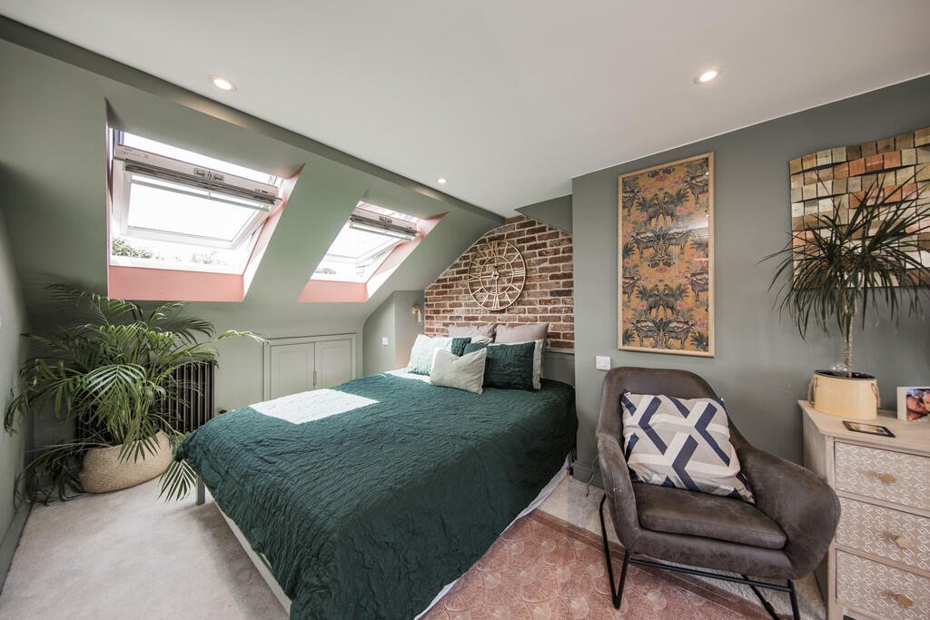 Loft Conversion. Architectural Designer. Master bedroom, dressing room, en suite, juliet balcony. Master suite. Tunbridge Wells. Victorian terrace house.