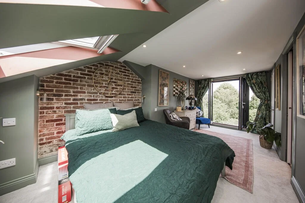 Loft Conversion. Architectural Designer. Master bedroom, dressing room, en suite, juliet balcony. Master suite. Tunbridge Wells. Victorian terrace house.