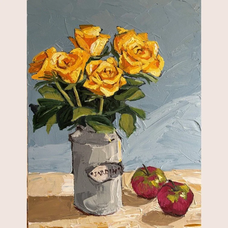 Bright yellow roses