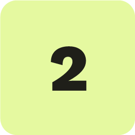 A lime green background with a large black number 2 in the center.