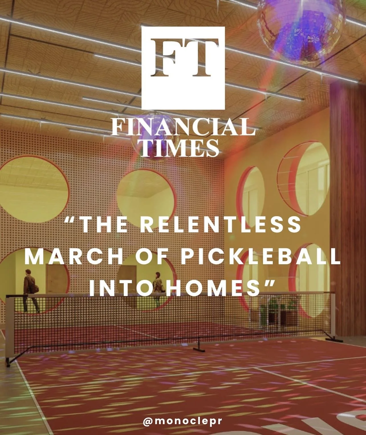 As Financial Times reports, developers are kitting out residential buildings to cater to the US&rsquo;s fastest growing sport. Leading the trend is @thestandardmiamiresidences with their indoor pickleball court that doubles as a disco room. 🪩 The pr
