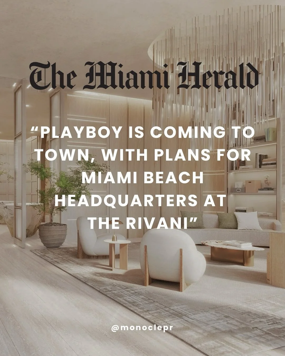 ICONIC BRAND, ICONIC BUILDING 🔥 Playboy announces it&rsquo;s moving the company&rsquo;s global headquarters to RIVANI Miami Beach, @robert_rivani&rsquo;s Class X Office concept redefining the work, live, play experience.