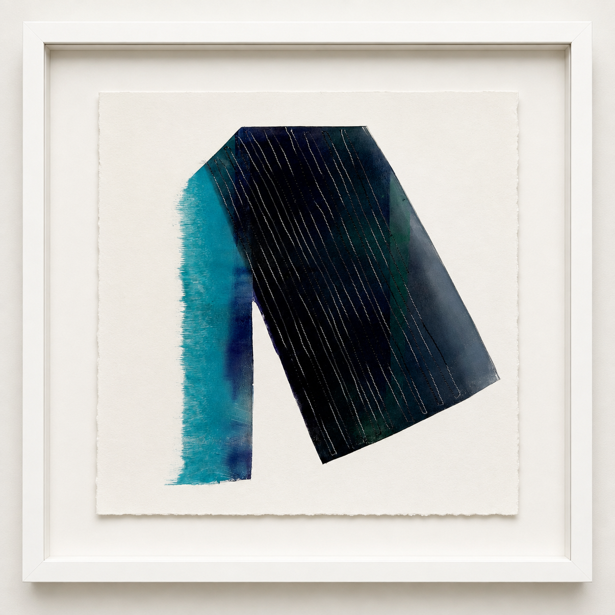 If the Shoe Fits, 12”x12” unframed, monoprint with stitching $600
