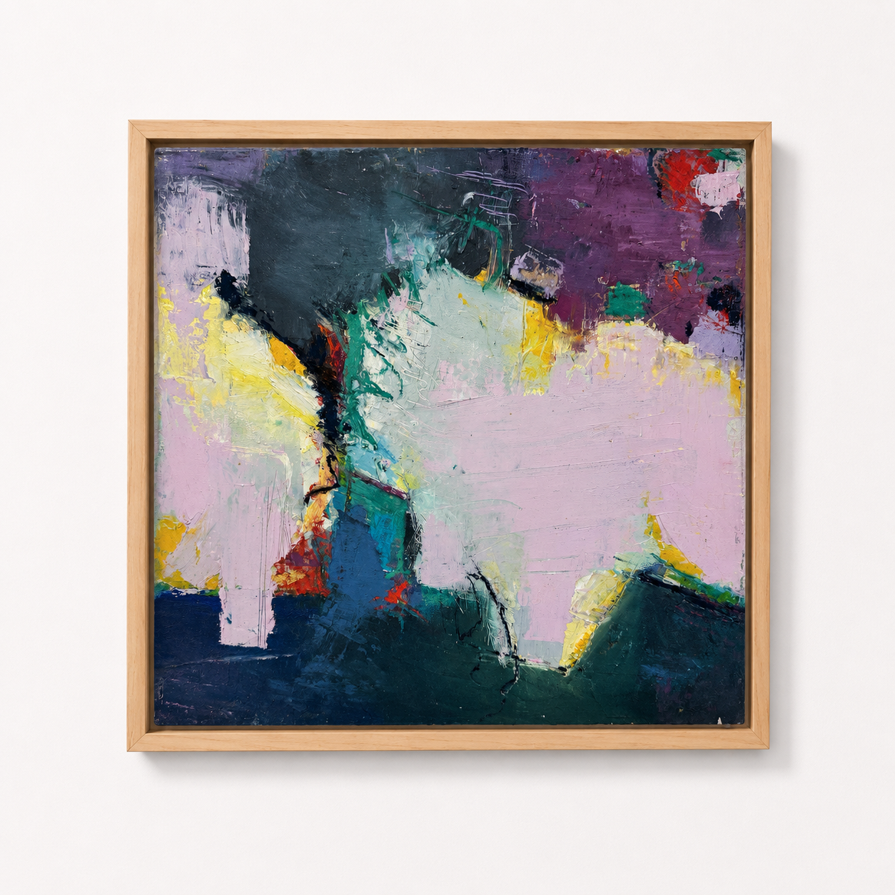 Cotton Candy, oil and cold wax, 12”x12”, $750