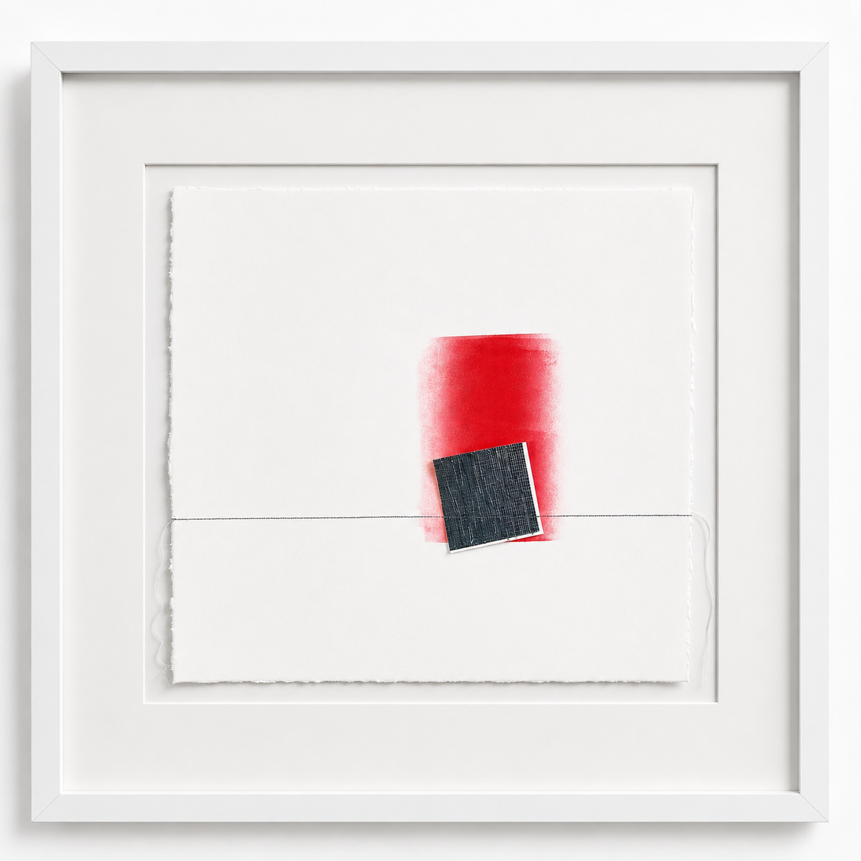 Boundaries, 14”x14” unframed, monoprint with stitching on 100% cotton rag paper $600