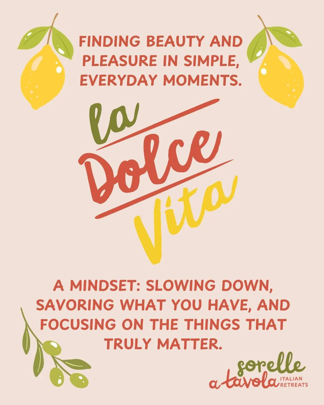 Sunday is a perfect day to practice la Dolce Vita!