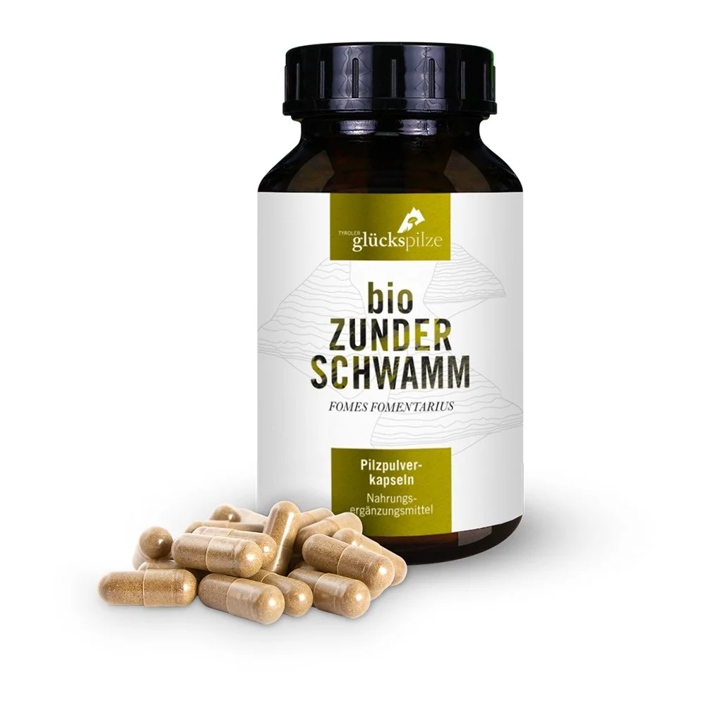 Bio-Zunderschwamm - Fomes fomentarius - Pilzpulverkap. 120 Stk.