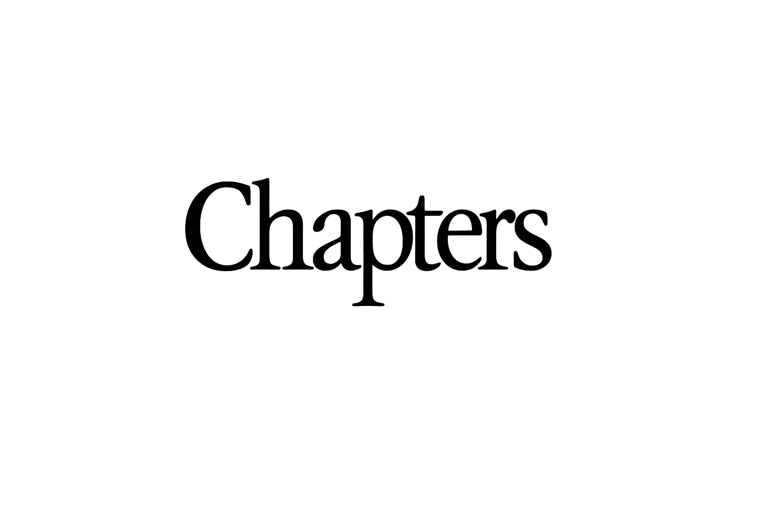 The word 'Chapters' in black text on a dark gradient background.