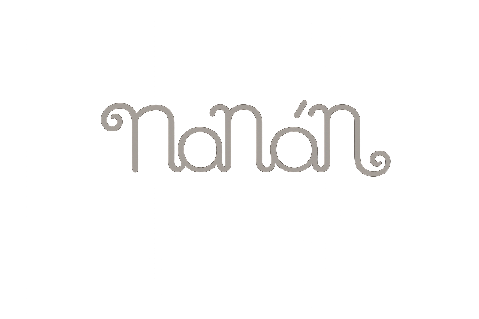 The word 'Na na' written in a decorative, cursive font with gray color on a black background.