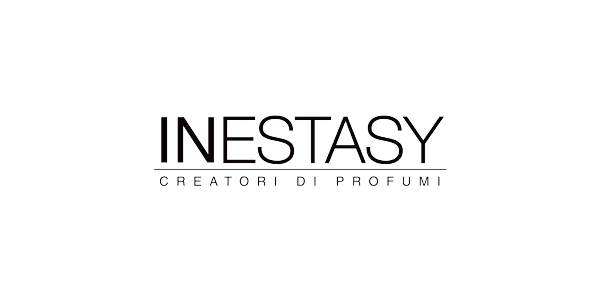Black background with white text that reads.

INESTASY
CREATORI DI PROFUMI