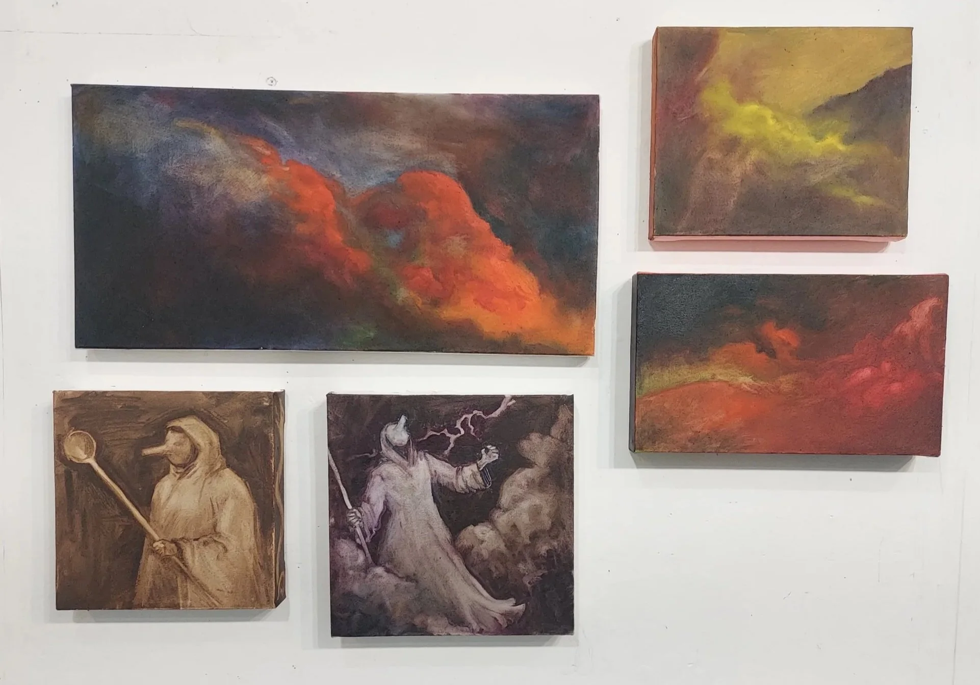 assorted oil paintings