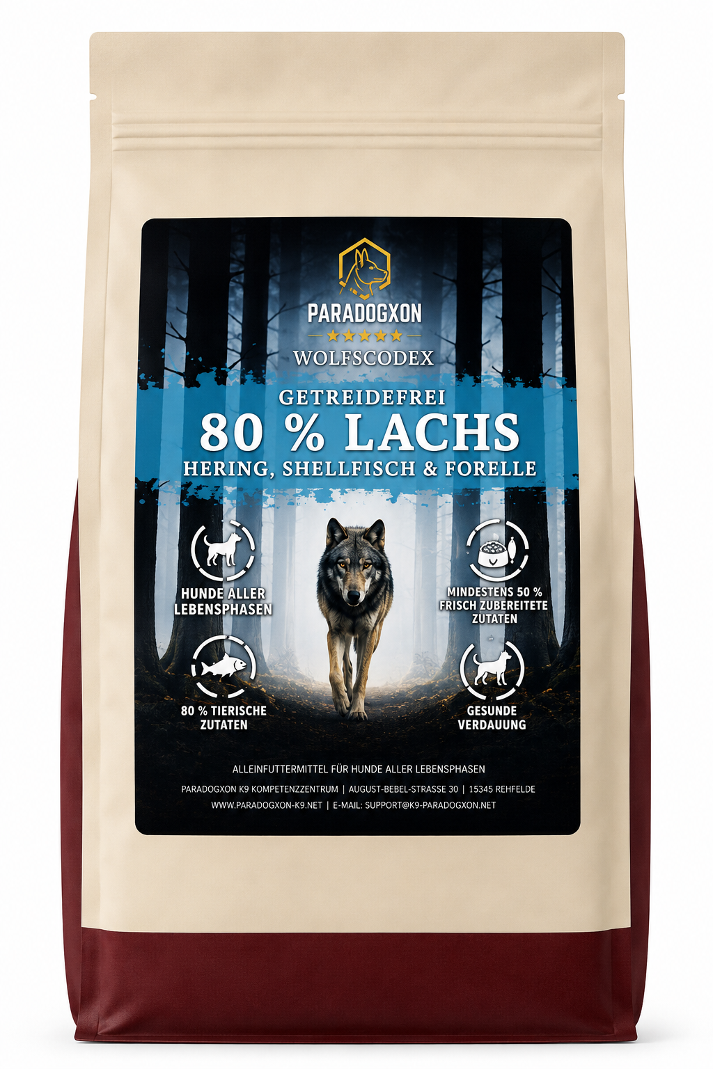 Wolfscodex 80% Lachs, Hering, Schellfisch & Forelle - Für alle Lebensphasen
