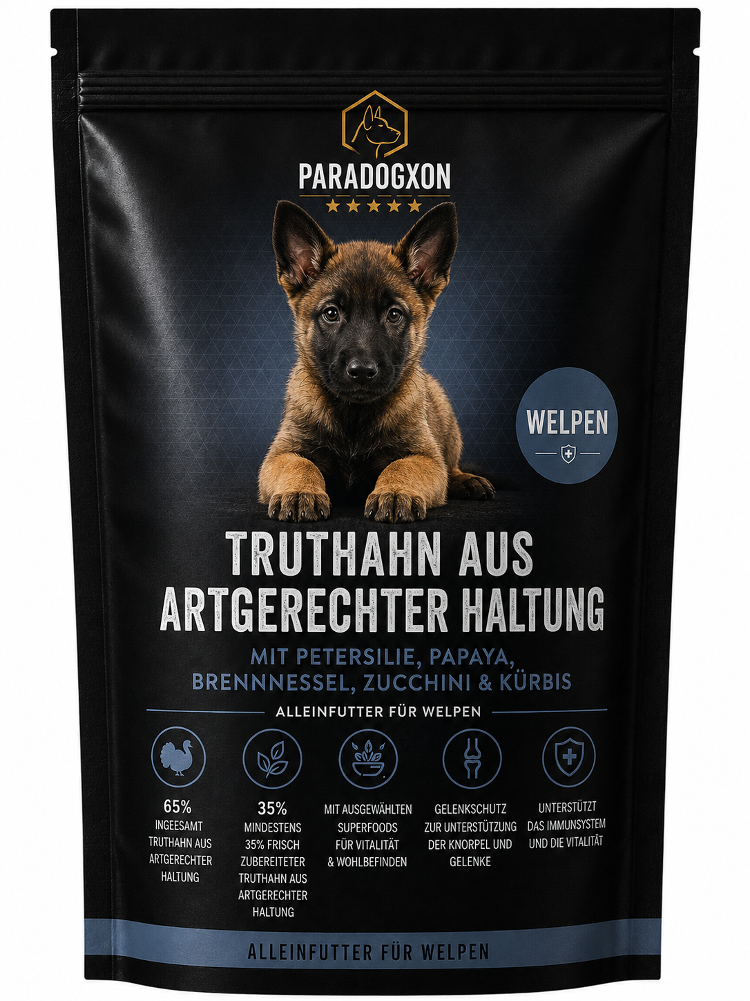 Superfood - Truthahn aus Artgerechter Haltung mit Petersilie, Papaya, Brennnessel, Zucchini & Kürbis - Welpe
