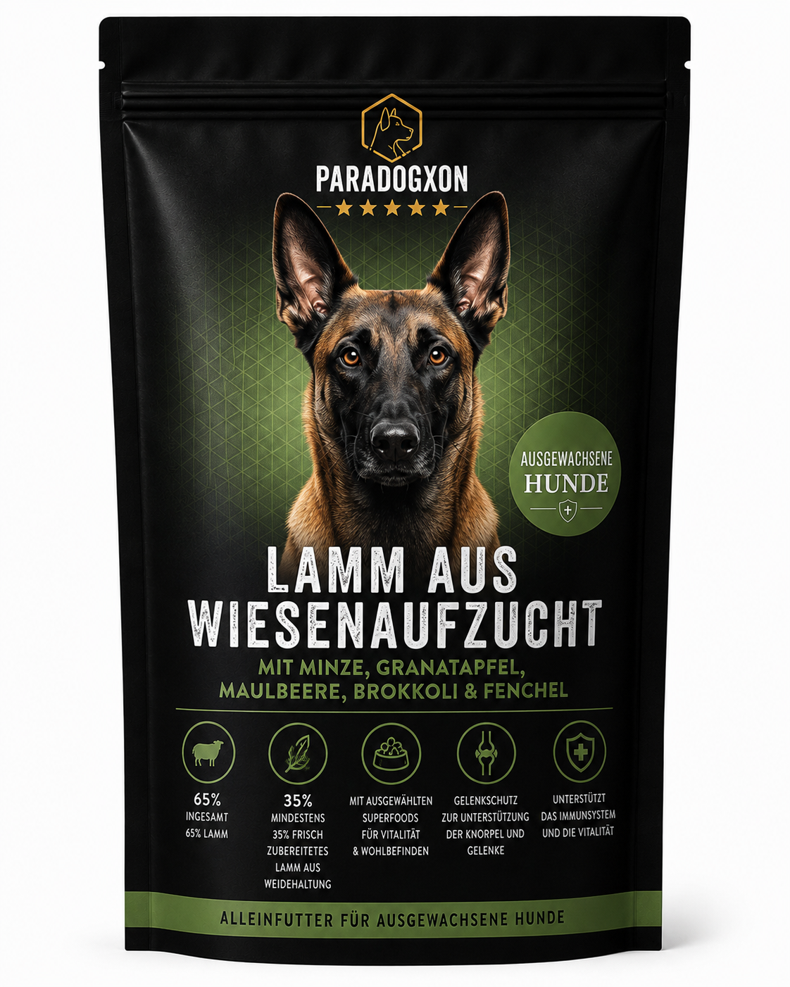 Superfood Lamm aus Wiesenaufzucht mit Minze, Granatapfel, Maulbeere, Brokkoli & Fenchel- Adult