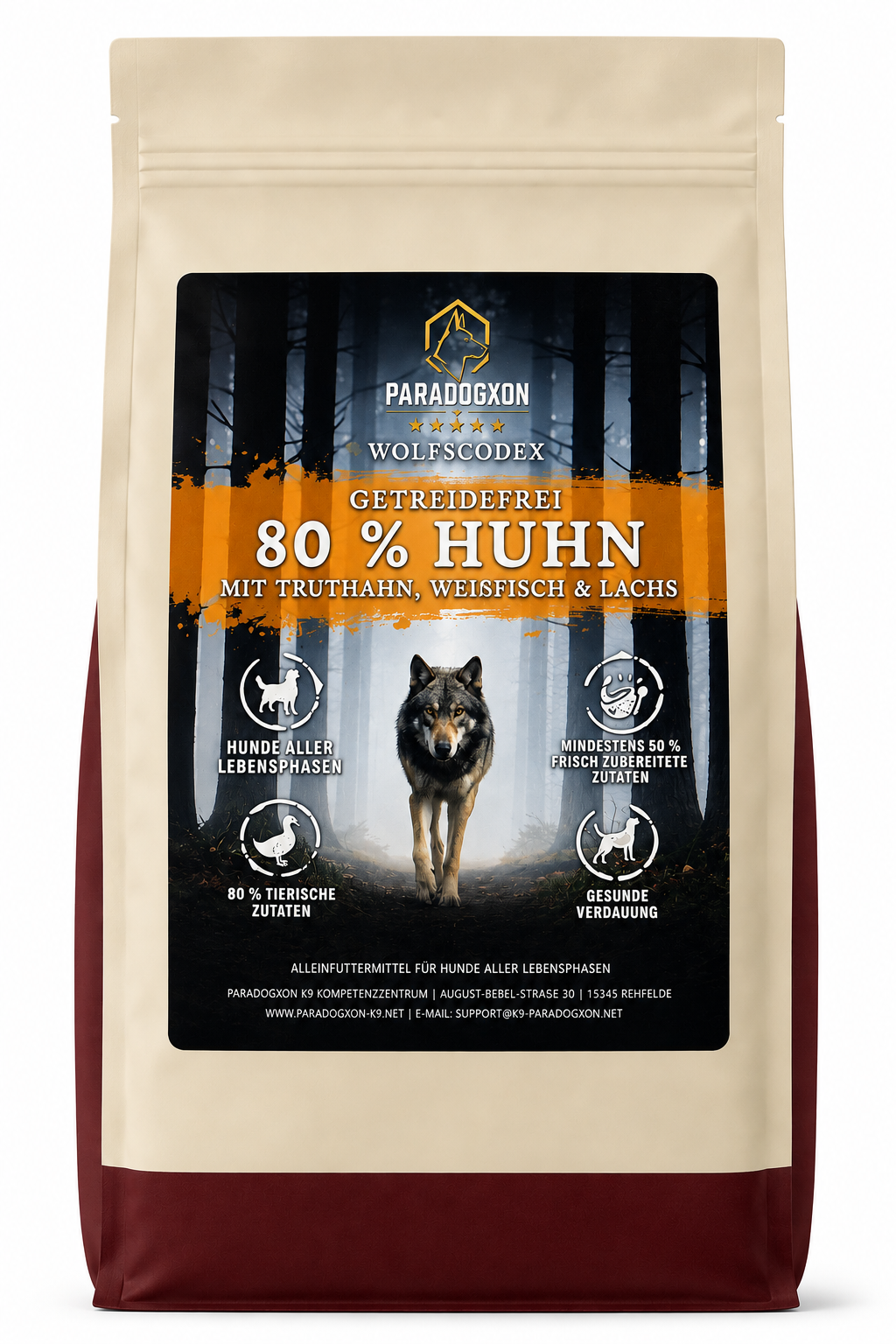 Wolfscodex 80% Huhn, Truthahn, Weißfisch und Lachs Für alle - Lebensphasen