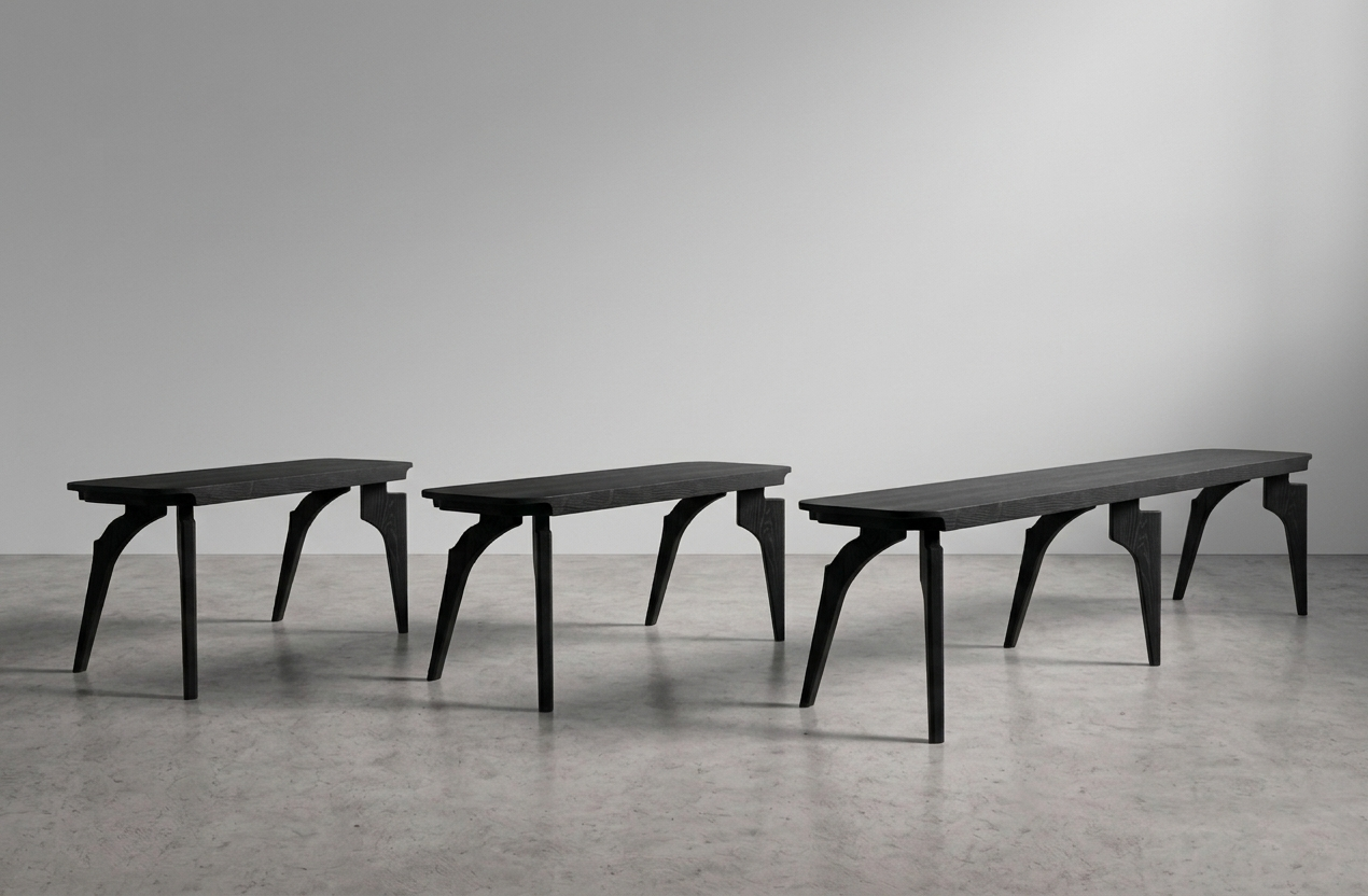 ebonized ash size trio benches concrete.png