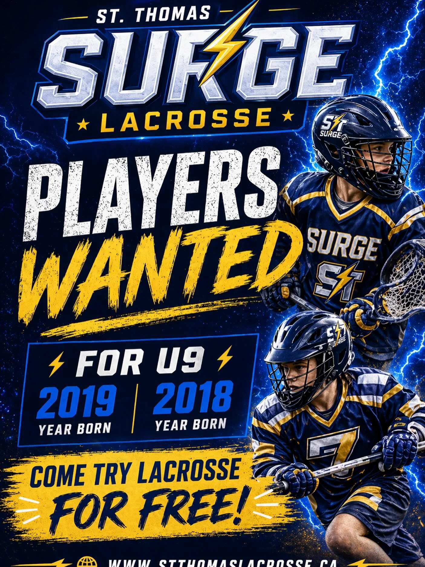 The St. Thomas Surge are off to a great start with our numbers. Everyone is getting attention from the coach coaches and are able to develop their skills.  Eventually, we will be playing teams from other towns and we want to begin to build at all age