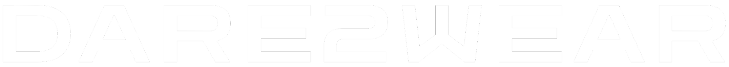 Text saying DAREWEAR in bold capital letters with a black background and white font.