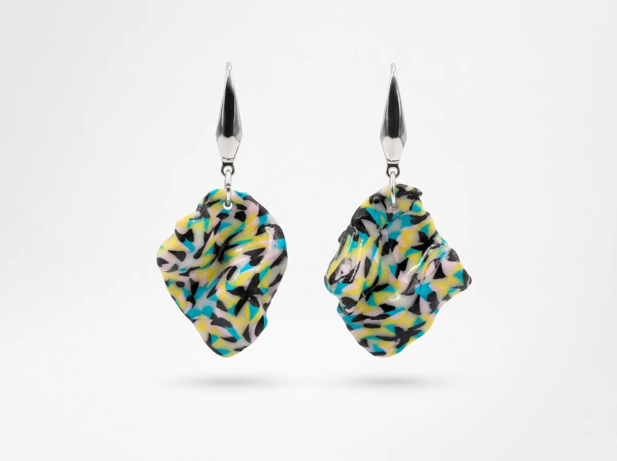 Handcrafted Polymer Clay Pattern Earrings