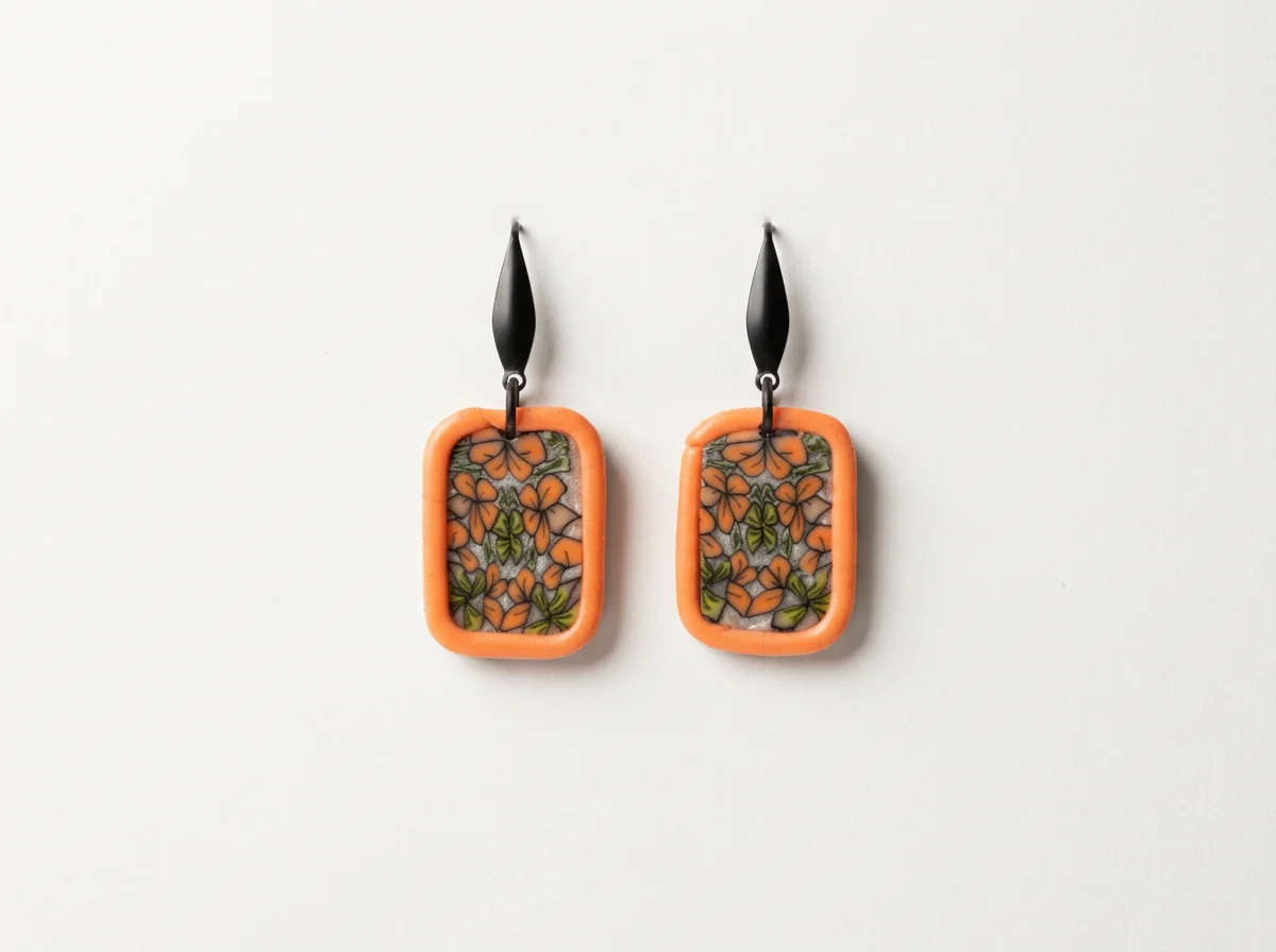 Handcrafted Polymer Clay Pattern Earrings