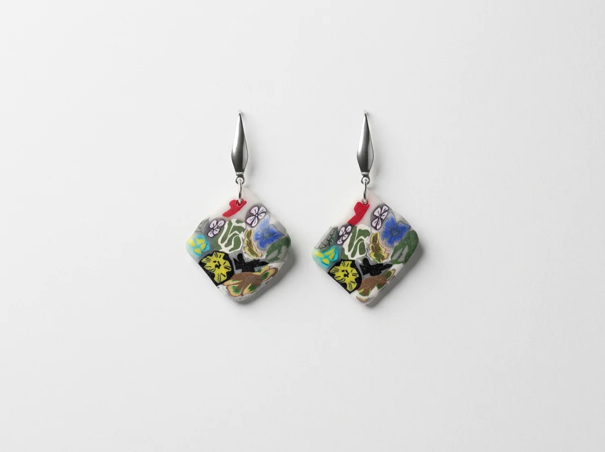 Handcrafted Polymer Clay Pattern Earrings