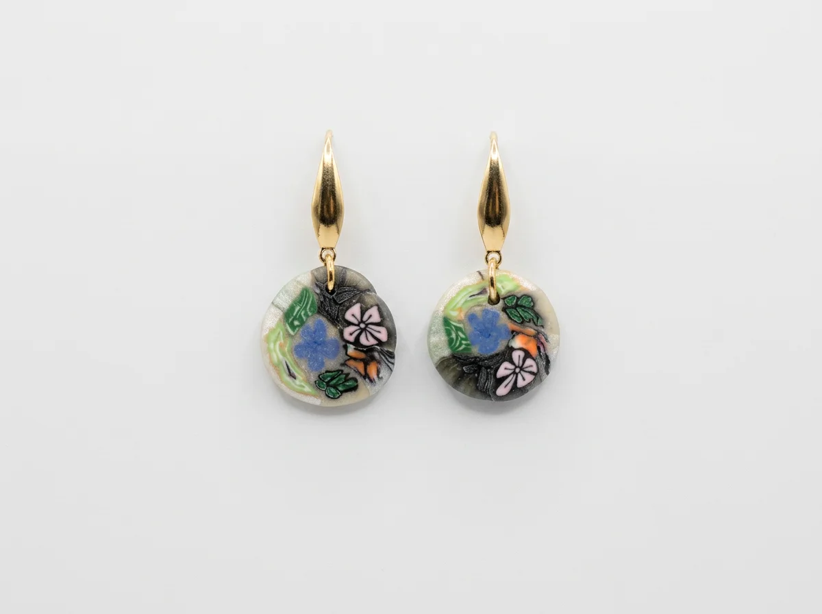 Handcrafted Polymer Clay Pattern Earrings