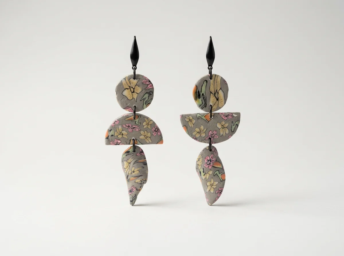 Handcrafted Polymer Clay Pattern Earrings