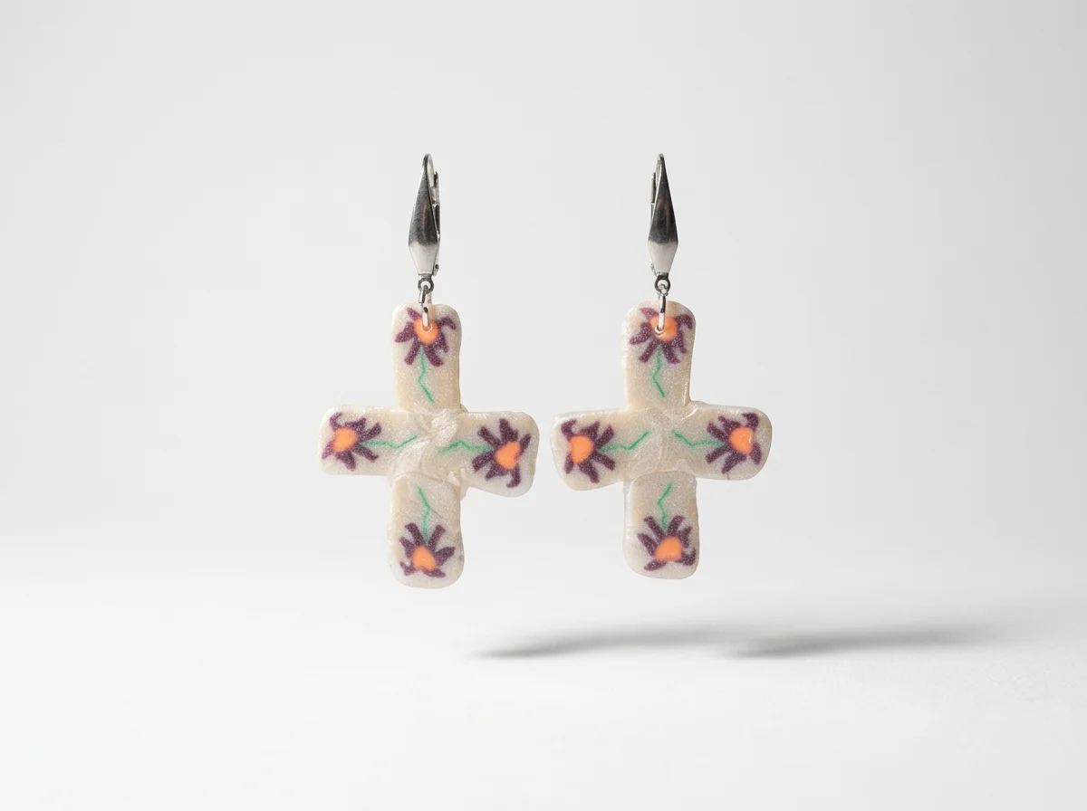 Handcrafted Polymer Clay Pattern Earrings