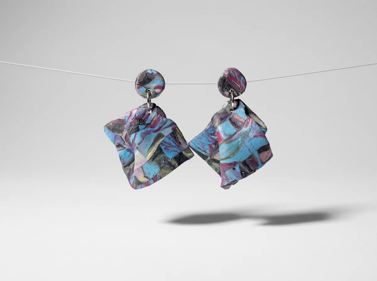 Handcrafted Polymer Clay Pattern Earrings