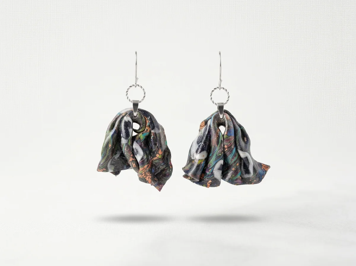 Handcrafted Polymer Clay Pattern Earrings
