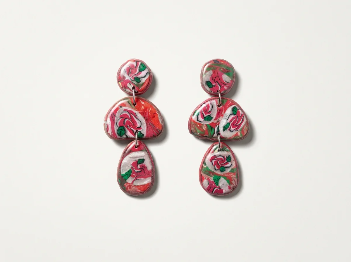 Handcrafted Polymer Clay Pattern Earrings