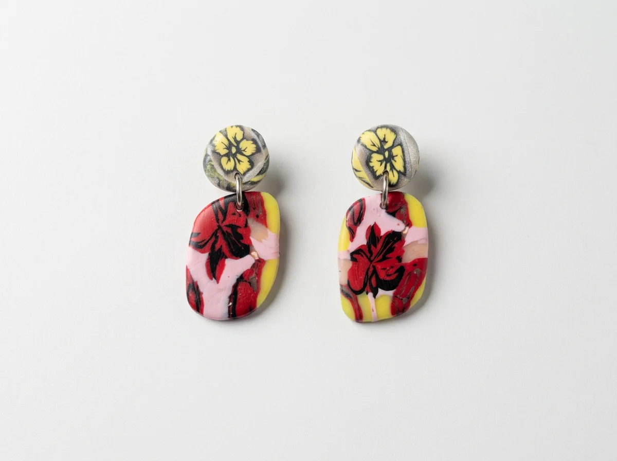 Handcrafted Polymer Clay Pattern Earrings