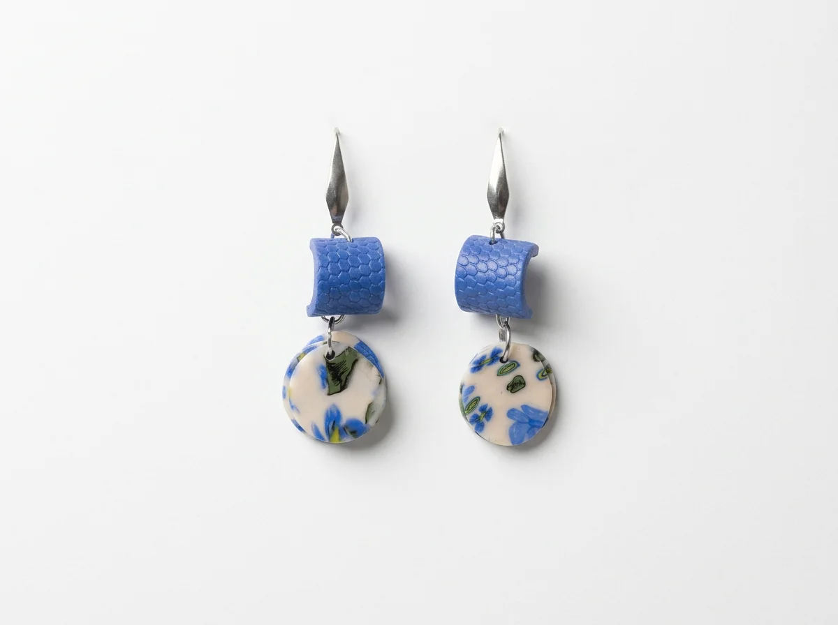Handcrafted Polymer Clay Pattern Earrings
