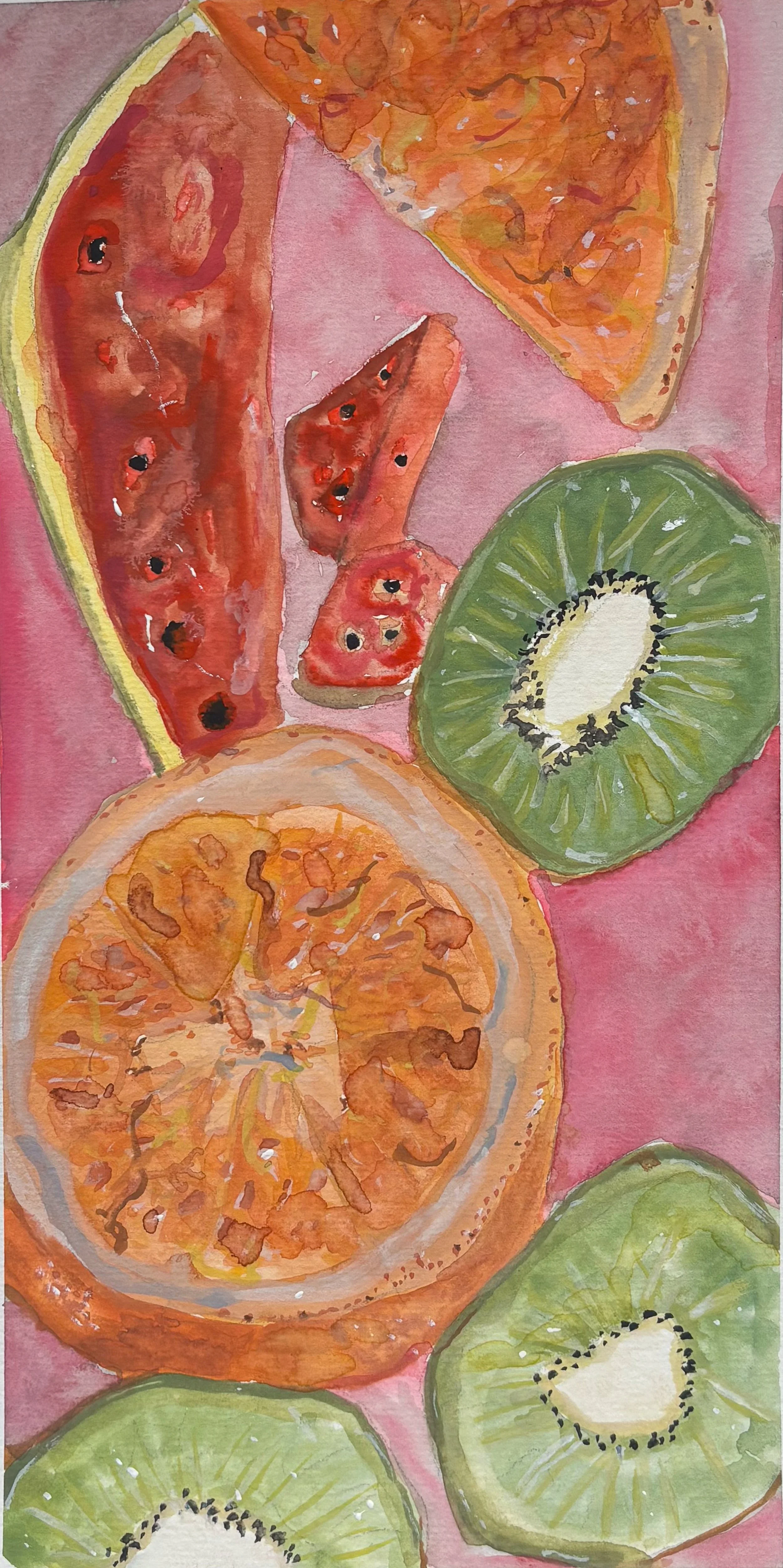 Vibrant Fruit Trio Gouache Original